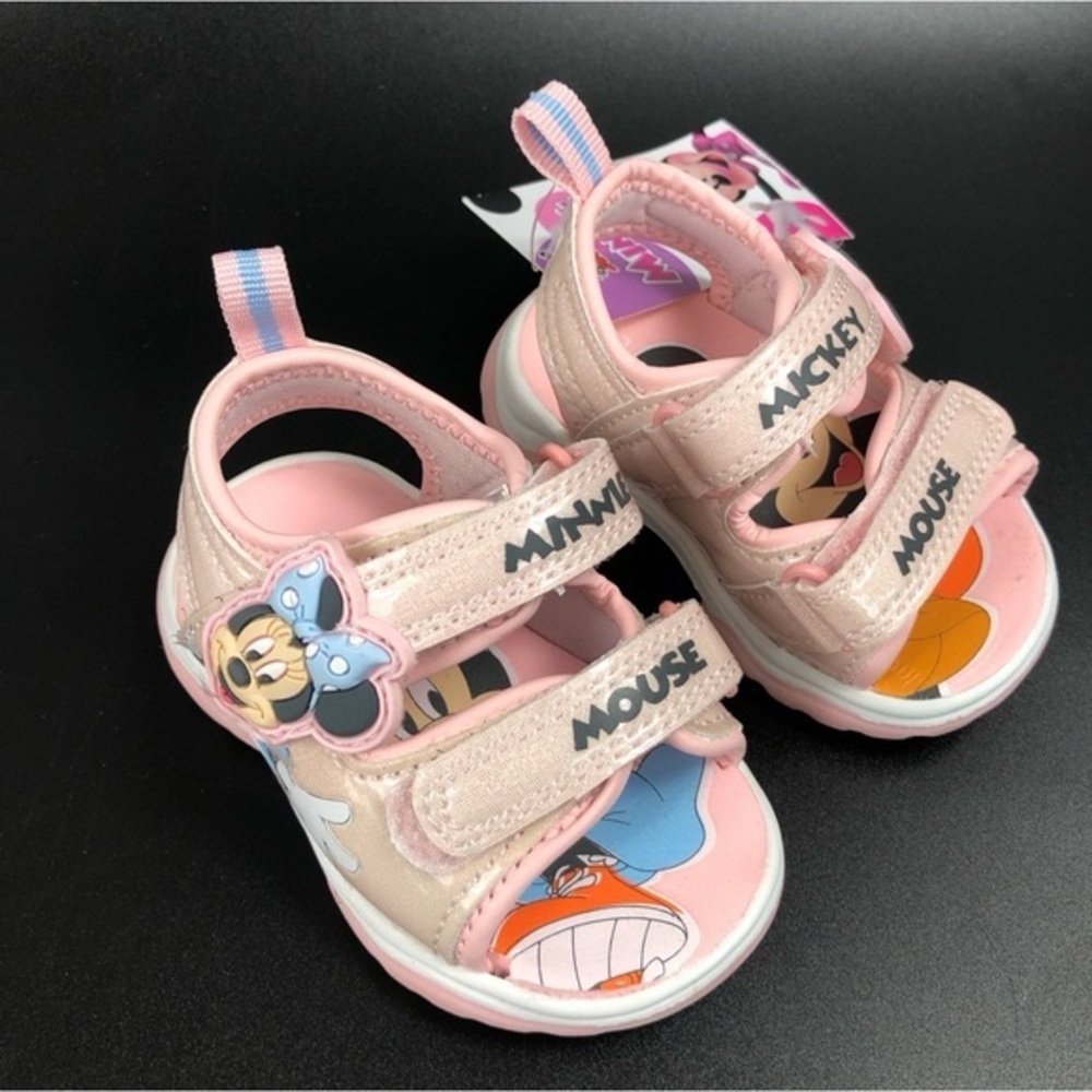 Minnie and Mickey Pink Adjustable Sandals size 2